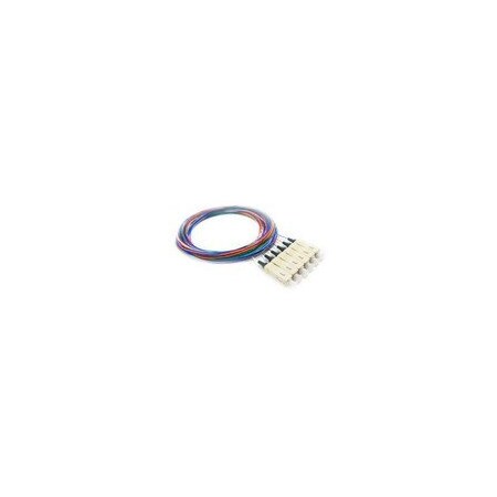 Cable Wholesale 6 Strand Fiber Pigtail, OM2 - 50/125, Multmode Black Boot SC/PC connectors, 3 meter 15F1-30006